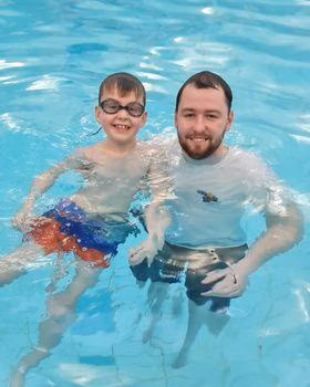Williams and his Star Swimming Academy Instructor Peter Donnelly